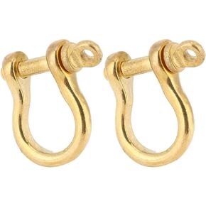 مشبك تثبيت من ليزيالوكي، مجموعة من قطعتين 10 ملم من النحاس النقي على شكل حرف U، حلقة مفاتيح فوب، مشبك ربط ذهبي على شكل حرف D لرفع السلاسل in Kuwait