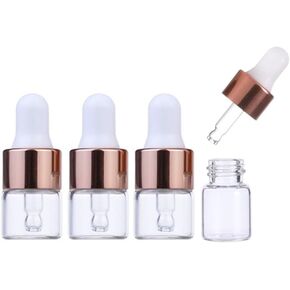 Glass Dropper Bottles,50 Packs Essential Oil Dropper Bottle Clear Glass Vials Sample Dropper Bottle Perfume Cosmetic Liquid Containers With Glass Eye Dropper (1ml)