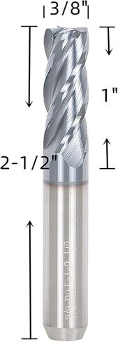 waltyotur 3/8 بوصة مطحنة نهاية 0.020 نصف قطر الزاوية 1 بوصة طول القطع × 2-1/2 بوصة الطول الإجمالي × 3/8 بوصة قطر عرقوب للسبائك/الفولاذ المقسى 1 قطعة in Kuwait