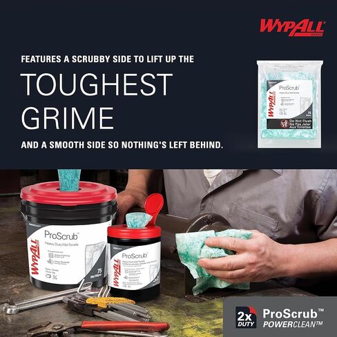 أكياس إعادة تعبئة مناديل Wypall Wypall 91367Ct لمناديل المياه القابلة لإعادة التعبئة، 12 × 9، 75 قطعة لكل عبوة (علبة من 6 قطع) in Saudi Arabia