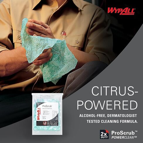 أكياس إعادة تعبئة مناديل Wypall Wypall 91367Ct لمناديل المياه القابلة لإعادة التعبئة، 12 × 9، 75 قطعة لكل عبوة (علبة من 6 قطع) in Saudi Arabia