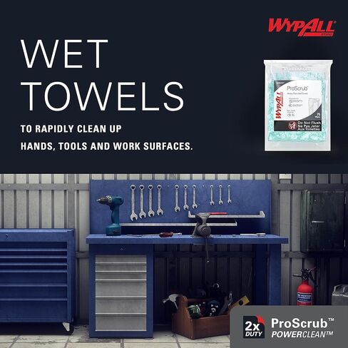 أكياس إعادة تعبئة مناديل Wypall Wypall 91367Ct لمناديل المياه القابلة لإعادة التعبئة، 12 × 9، 75 قطعة لكل عبوة (علبة من 6 قطع) in Saudi Arabia