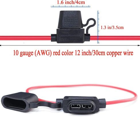 GNAWRISHING 10 AWG ATC/ATO حامل فيوز مضمن (قطعتان) ومصهر شفرة قياسي 5 قطع من كل مجموعة متنوعة 50A، 40A، 35A، 30A، 25A، 20A، 15A، 10A in Kuwait