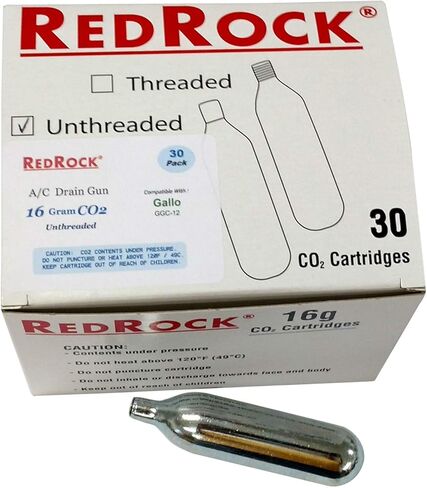 خراطيش ثاني أكسيد الكربون سعة 16 جرامًا غير مترابطة - لمنظف خط تيار متردد جالو استنزاف 30 عبوة in Kuwait