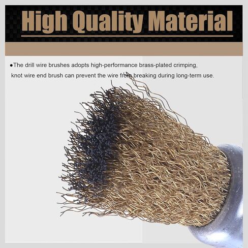 WENORA 9 Pack Wire Brush end Brush Set, Wire Brush for Drill 1/4 Inch Hex Shank Arbor 0.012" Brass Coated Crimped Wire Wheel, Paint-Surface and Small Spaces Can be Treated in Kuwait