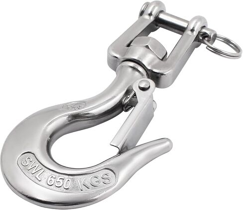 SHENGHUISS 5/16'' Clevis Slip Hook 304 Stainless Steel with Safety Latch, 1400 Lbs Swivel Lifting Hoisting Chain Hooks for Rigging Crane Towing Winch Wrecker ATV Trailer in Saudi Arabia