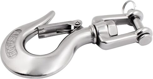 SHENGHUISS 5/16'' Clevis Slip Hook 304 Stainless Steel with Safety Latch, 1400 Lbs Swivel Lifting Hoisting Chain Hooks for Rigging Crane Towing Winch Wrecker ATV Trailer in Saudi Arabia