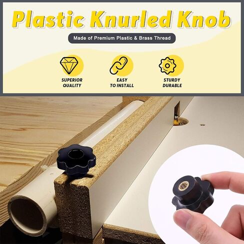 15Pcs M4 Star Knob Clamping Handle Nut Through Hole Set Brass Female Threaded Handle Screw On Knob Grip Black Plastic in Saudi Arabia