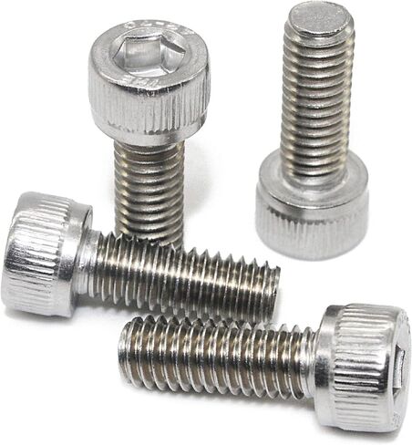 مسامير غطاء رأس المقبس Fullerkreg m3 x 8 مم، محرك مقبس Allen، Din 912، AISI 304 الفولاذ المقاوم للصدأ (18-8)، خيط كامل، لمسة نهائية لامعة، خيط الآلة، الكمية 100 in Kuwait
