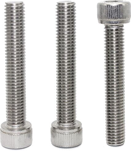 مسامير غطاء رأس المقبس Fullerkreg m3 x 8 مم، محرك مقبس Allen، Din 912، AISI 304 الفولاذ المقاوم للصدأ (18-8)، خيط كامل، لمسة نهائية لامعة، خيط الآلة، الكمية 100 in Kuwait
