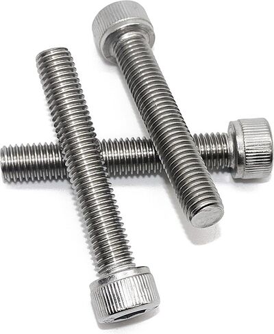 مسامير غطاء رأس المقبس Fullerkreg m3 x 8 مم، محرك مقبس Allen، Din 912، AISI 304 الفولاذ المقاوم للصدأ (18-8)، خيط كامل، لمسة نهائية لامعة، خيط الآلة، الكمية 100 in Kuwait