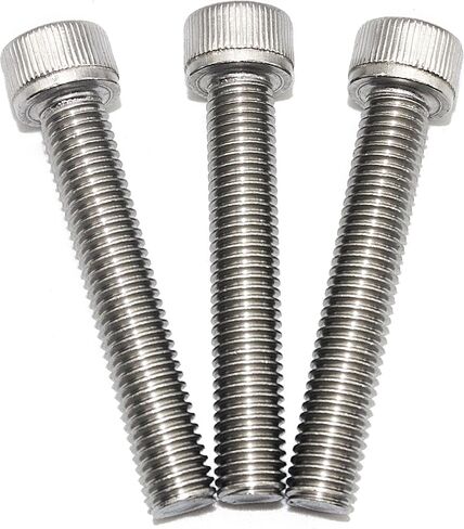 مسامير غطاء رأس المقبس Fullerkreg m3 x 8 مم، محرك مقبس Allen، Din 912، AISI 304 الفولاذ المقاوم للصدأ (18-8)، خيط كامل، لمسة نهائية لامعة، خيط الآلة، الكمية 100 in Kuwait