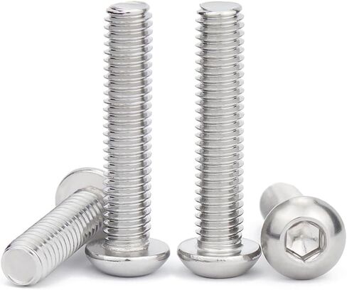 M4-0.7x10mm Button Head Socket Cap Screw,M4 8mm Screws Metric,Allen Hex Drive Bolts,Stainless Steel,Full Thread,Bright Finish,Coarse Thread, 100Pcs in Kuwait