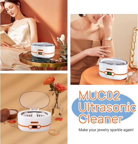 منظف ​​المجوهرات بالموجات فوق الصوتية، إنجيندوت 600 مل آلة التنظيف بالموجات فوق الصوتية الاحترافية، آلة تنظيف منزلية محمولة مع خمسة مؤقت رقمي للنظارات والساعات والأقراط والخواتم والقلائد والعملات المعدنية in Kuwait