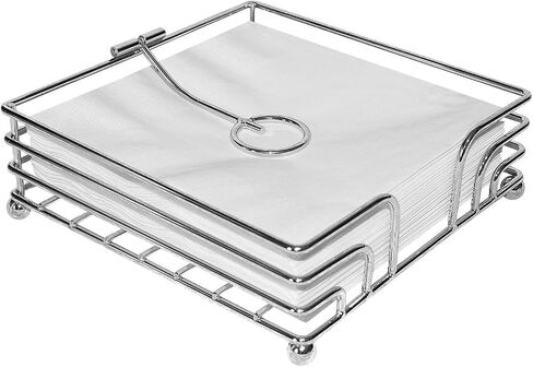 Blue Donuts Wire Collection Napkin Holder – Napkin Holders for Tables, Dining Table Napkin Holders for Kitchen, Flat Napkin Holder, Chrome in Kuwait
