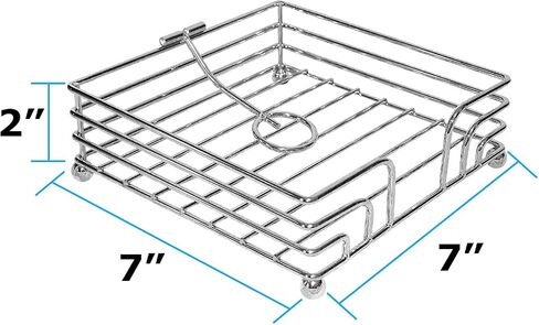 Blue Donuts Wire Collection Napkin Holder – Napkin Holders for Tables, Dining Table Napkin Holders for Kitchen, Flat Napkin Holder, Chrome in Kuwait
