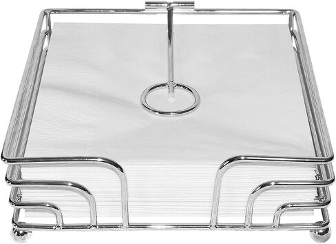 Blue Donuts Wire Collection Napkin Holder – Napkin Holders for Tables, Dining Table Napkin Holders for Kitchen, Flat Napkin Holder, Chrome in Kuwait