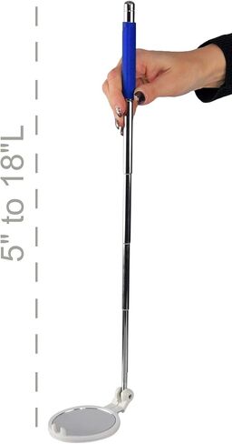 مرآة للفحص الذاتي للتقطيع من HOME-X، أداة مرآة دائرية قابلة للسحب للفحص الذاتي للمناطق التي يصعب الوصول إليها والمُسنون وذوي المعاقين ومصابي السكري - الطول 8.5" إلى 55.88 سم in Kuwait