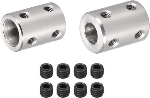 DMiotech 2 Pack 8-10mm Bore L22XD16 Rigid Coupling Shaft Coupling Joint Connector w Screws Stainless Steel Motor Shaft Extension Connector for 3D Printer in Saudi Arabia