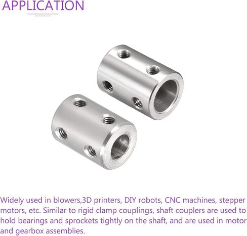 DMiotech 2 Pack 8-10mm Bore L22XD16 Rigid Coupling Shaft Coupling Joint Connector w Screws Stainless Steel Motor Shaft Extension Connector for 3D Printer in Saudi Arabia