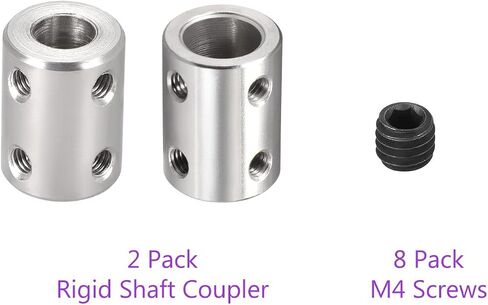 DMiotech 2 Pack 8-10mm Bore L22XD16 Rigid Coupling Shaft Coupling Joint Connector w Screws Stainless Steel Motor Shaft Extension Connector for 3D Printer in Saudi Arabia