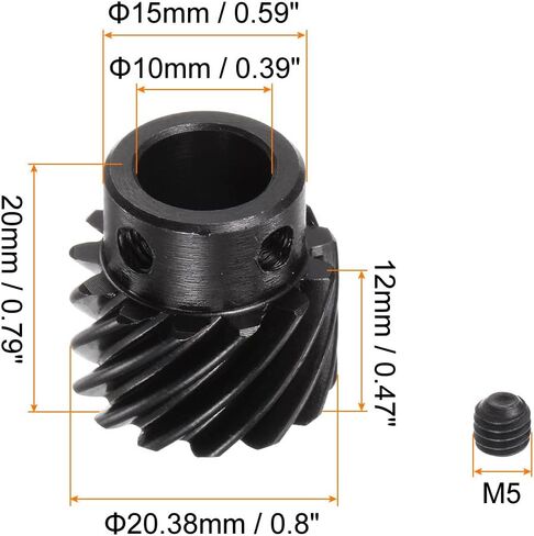 uxcell 10mm Inner Aperture 13T Helical Bevel Gear 1 Mod Hardened 45# Steel Spur Diff Differential Motor Spiral Bevel Gear Parts Accessories, Right Direction in Saudi Arabia