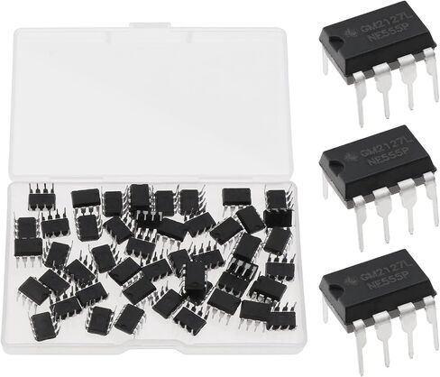 50pcs NE555P Single Precision Timer Timer Chip IC Pulse Generator 4.5V-18V 10mA Compatible with TTL CMOS for Household Appliance and Electric Toys in Saudi Arabia