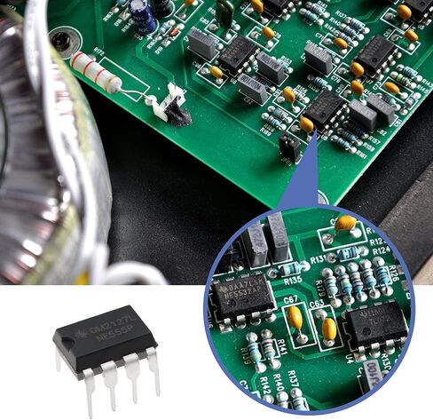 50pcs NE555P Single Precision Timer Timer Chip IC Pulse Generator 4.5V-18V 10mA Compatible with TTL CMOS for Household Appliance and Electric Toys in Saudi Arabia