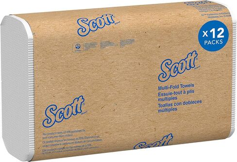 مناشف ورقية متعددة الطيات من Scott® (01804)، مزودة بجيوب امتصاصية™، ورق مقاس 9.2 × 9.4 بوصة، أبيض، (250 ورقة/عبوة، 16 حزمة/علبة، 4000 ورقة/علبة) in Saudi Arabia