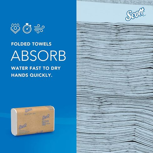مناشف ورقية متعددة الطيات من Scott® (01804)، مزودة بجيوب امتصاصية™، ورق مقاس 9.2 × 9.4 بوصة، أبيض، (250 ورقة/عبوة، 16 حزمة/علبة، 4000 ورقة/علبة) in Saudi Arabia