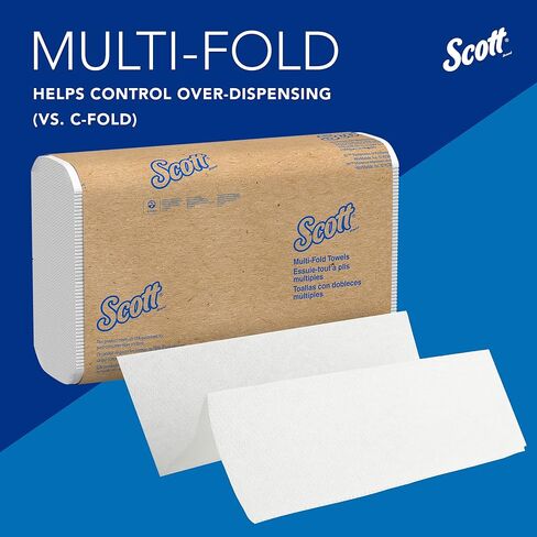مناشف ورقية متعددة الطيات من Scott® (01804)، مزودة بجيوب امتصاصية™، ورق مقاس 9.2 × 9.4 بوصة، أبيض، (250 ورقة/عبوة، 16 حزمة/علبة، 4000 ورقة/علبة) in Saudi Arabia