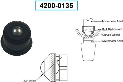HHIP 4200-0135 5 مم (1.969 بوصة) مرفق كرة بقطر السندان للميكرومتر in Kuwait