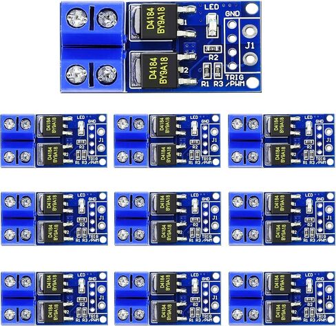 وحدة محرك تبديل CenryKay MOSFET، 10 قطع DC 5V-36V 15A (بحد أقصى 30A) 400 واط مزدوج عالي الطاقة 0-20 كيلو هرتز PWM لوحة تحكم بمفتاح التشغيل in Saudi Arabia