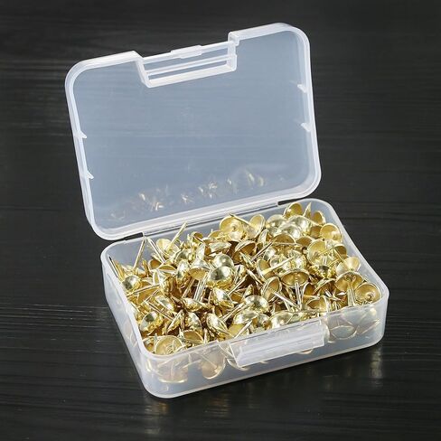 Hilitchi 200-Pieces 7/16''(11mm) Antique Brass Tacks Bronze Nail Pins Upholstery Nail Tacks Furniture Thumb Tack Pins Assortment Kit (Bronze) in Kuwait