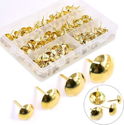 Hilitchi 280-Pieces [4-Size] Tacks Bronze Nail Pins Upholstery Nail Tacks Furniture Thumb Tack Pins Assortment Kit - Size Include: 7/16'' 9/16'' 5/8'' 3/4'' (Bronze) in Kuwait