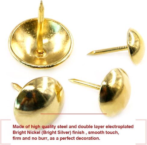 Hilitchi 280-Pieces [4-Size] Tacks Bronze Nail Pins Upholstery Nail Tacks Furniture Thumb Tack Pins Assortment Kit - Size Include: 7/16'' 9/16'' 5/8'' 3/4'' (Bronze) in Kuwait