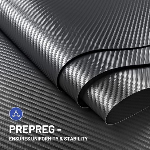 نسيج ألياف الكربون FAKILO، قماش من ألياف الكربون مقاس 5 أقدام × 12 بوصة، نسيج قطني طويل 3k مع راتنجات الإيبوكسي المسبق للجدران والأقبية وإصلاح القوارب in Kuwait