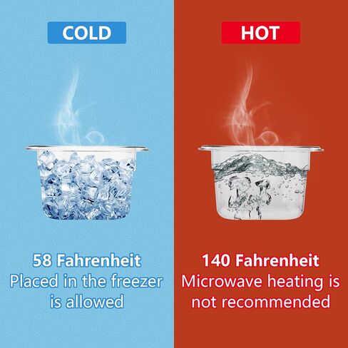 10 عبوات من مقالي الطعام البلاستيكية الشفافة من SHUESS، مقاس 1/6 مقاس 4 بوصات وعاء PET عميق قابل للتكديس مع مؤشر للسعة، حاويات تخزين طعام تجارية مربعة للفواكه والخضروات والذرة والفاصوليا in Kuwait