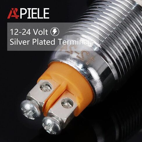 APIELE Indicator Light 12mm 1/2" Waterproof IP67 Metal Signal Lamp 12V AC/DC LED Pilot Dash Lamp Concave Head Green for Car Truck Boat (Blue, 12mm) in Kuwait