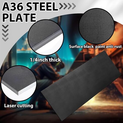 Photect 2 قطعة 1/4 × 4 × 12 بوصة لوح فولاذي مدرفل على الساخن قضيب مسطح من الفولاذ A36 مواد خام معدنية من الفولاذ in Kuwait