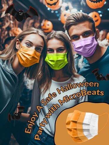 أقنعة وجه ملونة من ميكروبيتس للاستعمال مرة واحدة، 100 عبوة، 10 ألوان، 4 طبقات، قناع وجه ملفوف بشكل فردي، أقنعة ملونة مريحة قابلة للتنفس للبالغين والرجال والنساء in Kuwait