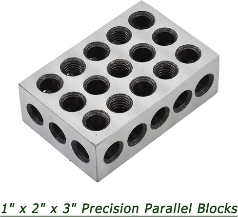Timunr 5 Pair of Matched 1 x 2 x 3 Precision Parallel Blocks, 23-Hole 0.0002 Inch Alloy Steel 123 Parallel Block Set in Kuwait