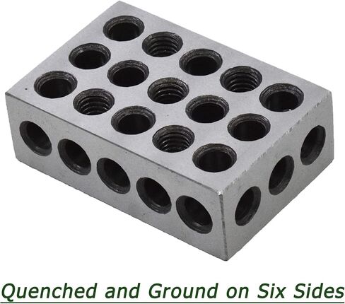 Timunr 5 Pair of Matched 1 x 2 x 3 Precision Parallel Blocks, 23-Hole 0.0002 Inch Alloy Steel 123 Parallel Block Set in Kuwait