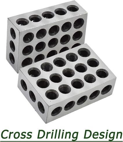 Timunr 5 Pair of Matched 1 x 2 x 3 Precision Parallel Blocks, 23-Hole 0.0002 Inch Alloy Steel 123 Parallel Block Set in Kuwait