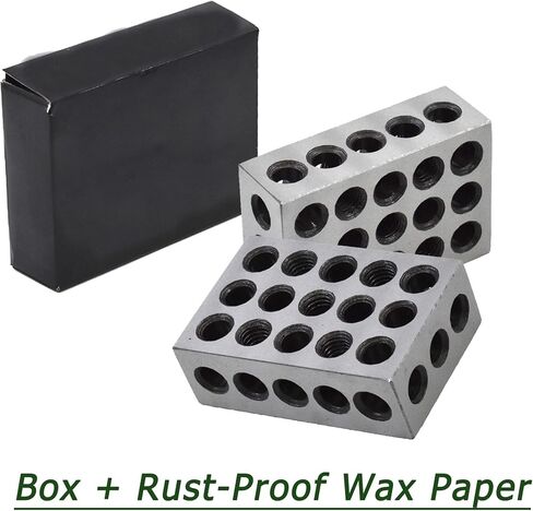 Timunr 5 Pair of Matched 1 x 2 x 3 Precision Parallel Blocks, 23-Hole 0.0002 Inch Alloy Steel 123 Parallel Block Set in Kuwait