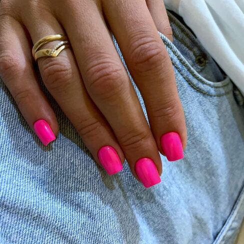 Black Press on Nails Short Nails for Women,KXAMELIE Square Glue on Nails Short Fake Nails Solid Color Acrylic Nails glue on Thick& Natural False Nails Gel Nails Set for Mani in Saudi Arabia