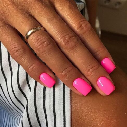 Black Press on Nails Short Nails for Women,KXAMELIE Square Glue on Nails Short Fake Nails Solid Color Acrylic Nails glue on Thick& Natural False Nails Gel Nails Set for Mani in Saudi Arabia