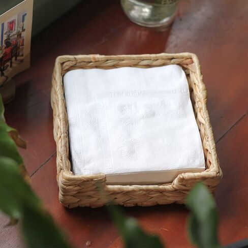 CLAYNIX Rattan Napkin Holders for Table, Napkins Holder For Paper Napkins, Kitchen Luncheon Paper on Boho Dining Countertop - Rectangle in Kuwait