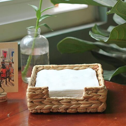 CLAYNIX Rattan Napkin Holders for Table, Napkins Holder For Paper Napkins, Kitchen Luncheon Paper on Boho Dining Countertop - Rectangle in Kuwait