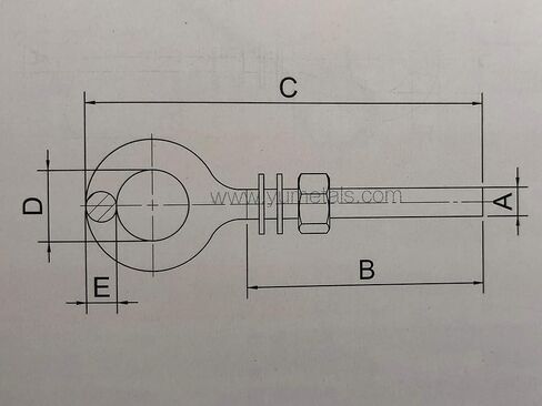 مسمار بعروة من الفولاذ المقاوم للصدأ الأمريكي 316 مقاس 1/2 بوصة × 12 بوصة ويتوورث (1/2 بوصة-12) خيط قصير من الدرجة البحرية in Kuwait